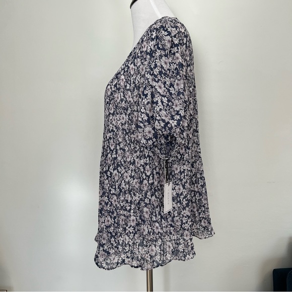 •new• 1. STATE Floral Pleated Blouse - Picture 3 of 5